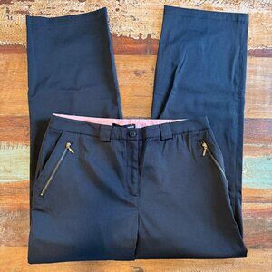 NWT Dalia Black Straight Leg Modern Pant Size 14P‎